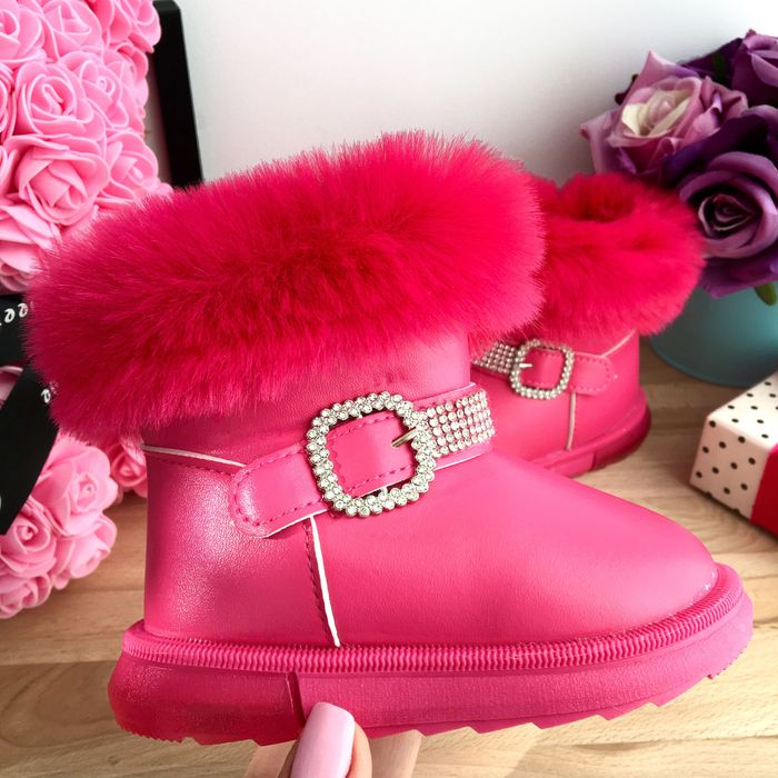 Cizme roz fuchsia imblanite ugg fetite cu strasuri 20 21 23 27 28