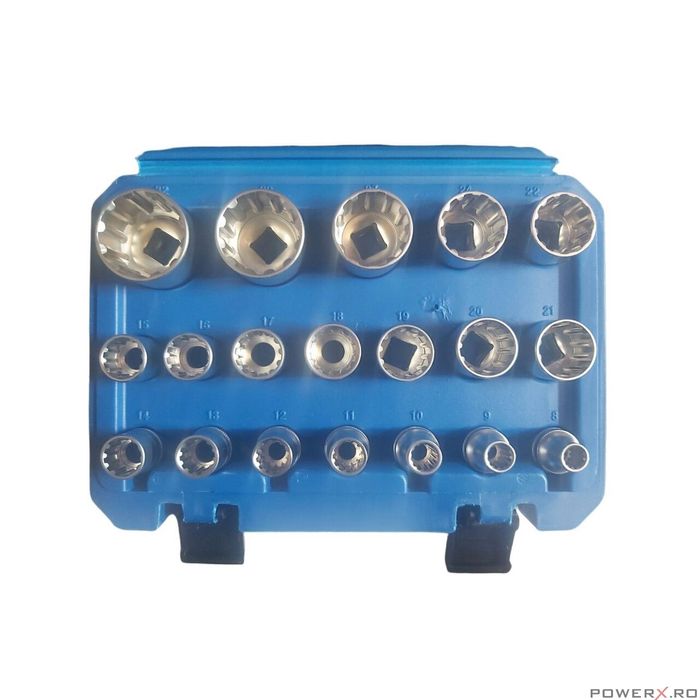 Trusa tubulare in 12 colturi, 19 piese, 8 - 32 mm, Satra