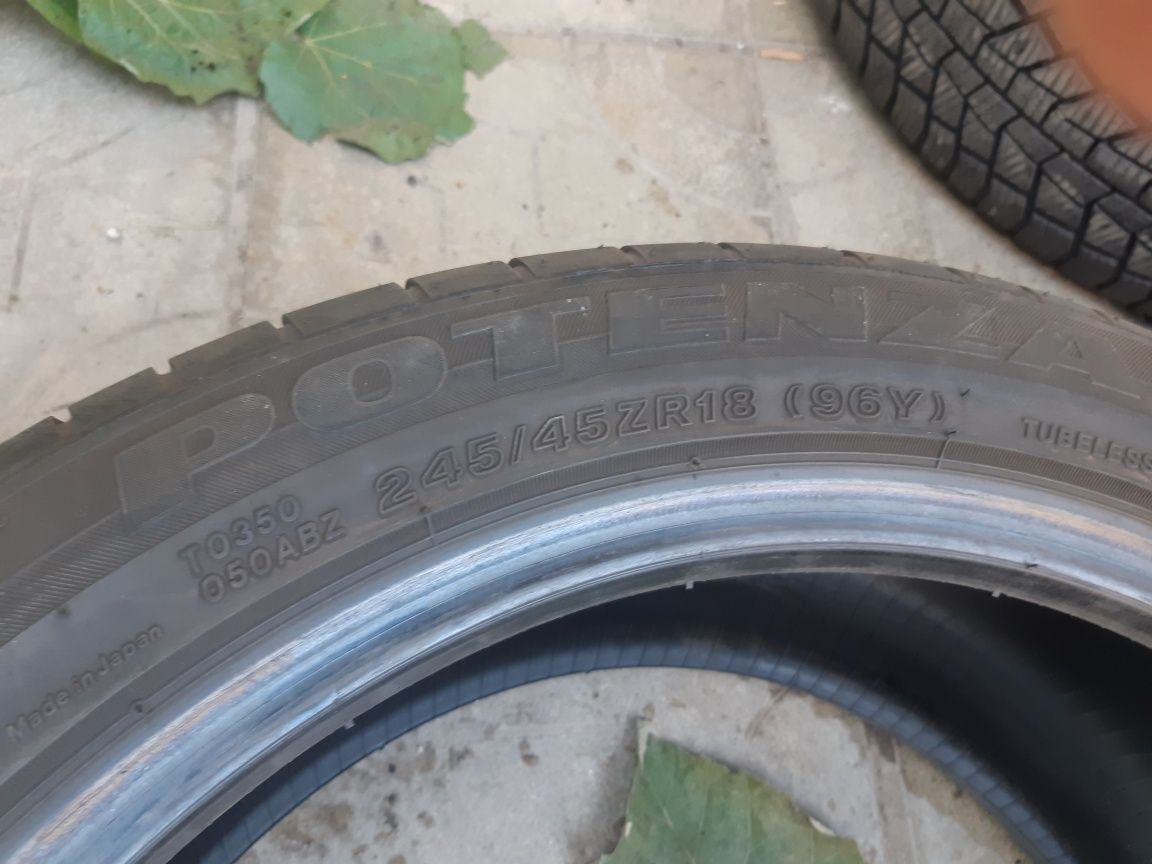 НОВА! По 1 бр 245 45 18 Bridgestone potenza & Pirelli