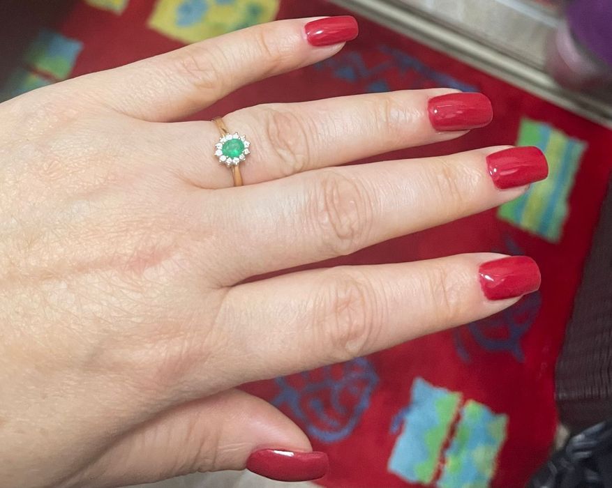 Inel cu Smarald și Diamante,Oferta!