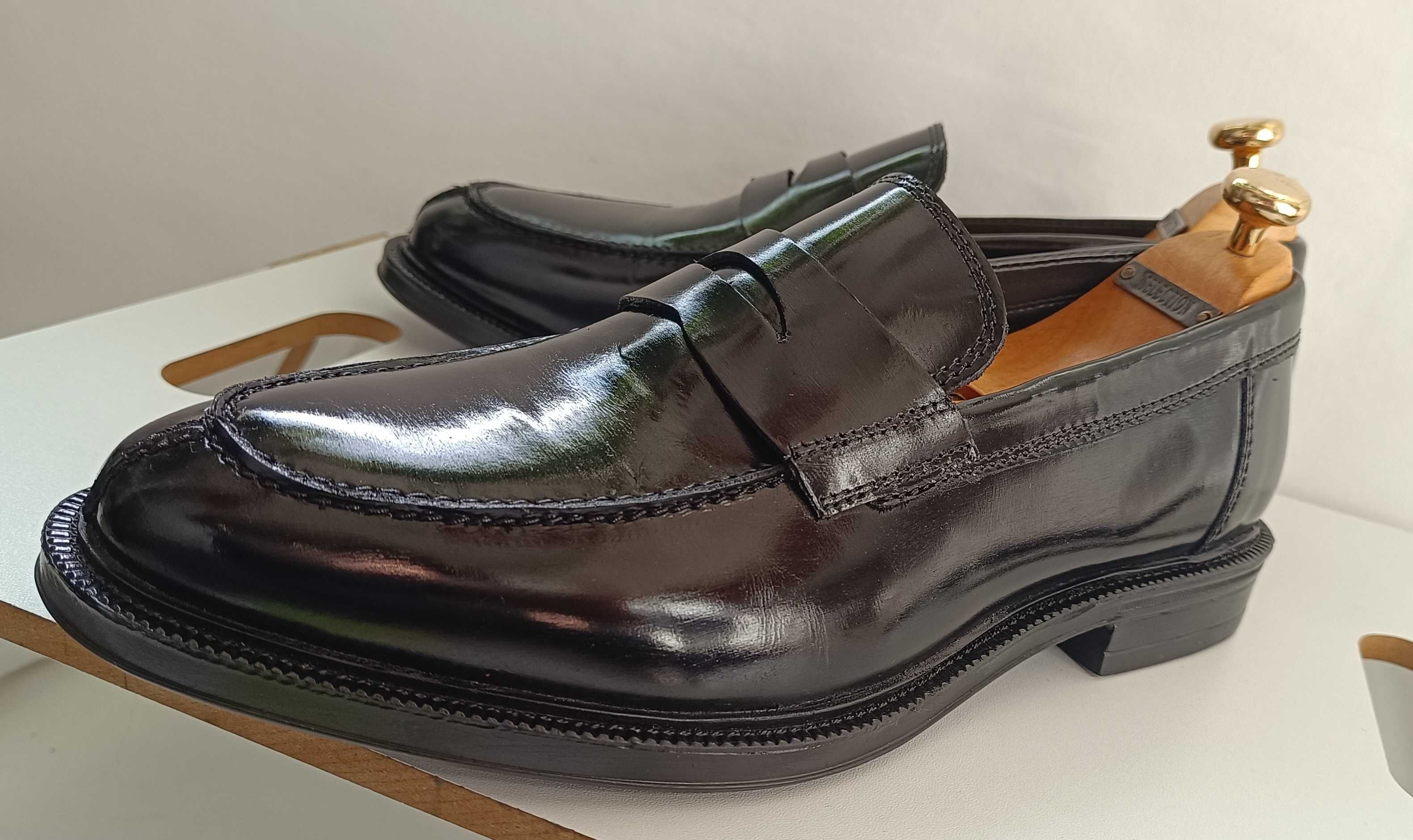 Pantofi loafer 40.5 41 penny premium Burton of London piele naturala