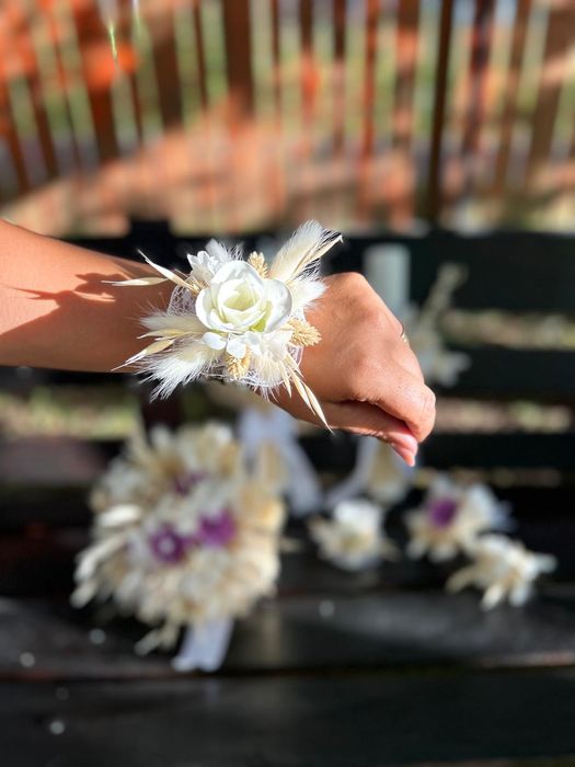 Set buchet mireasa și lumânări cununie