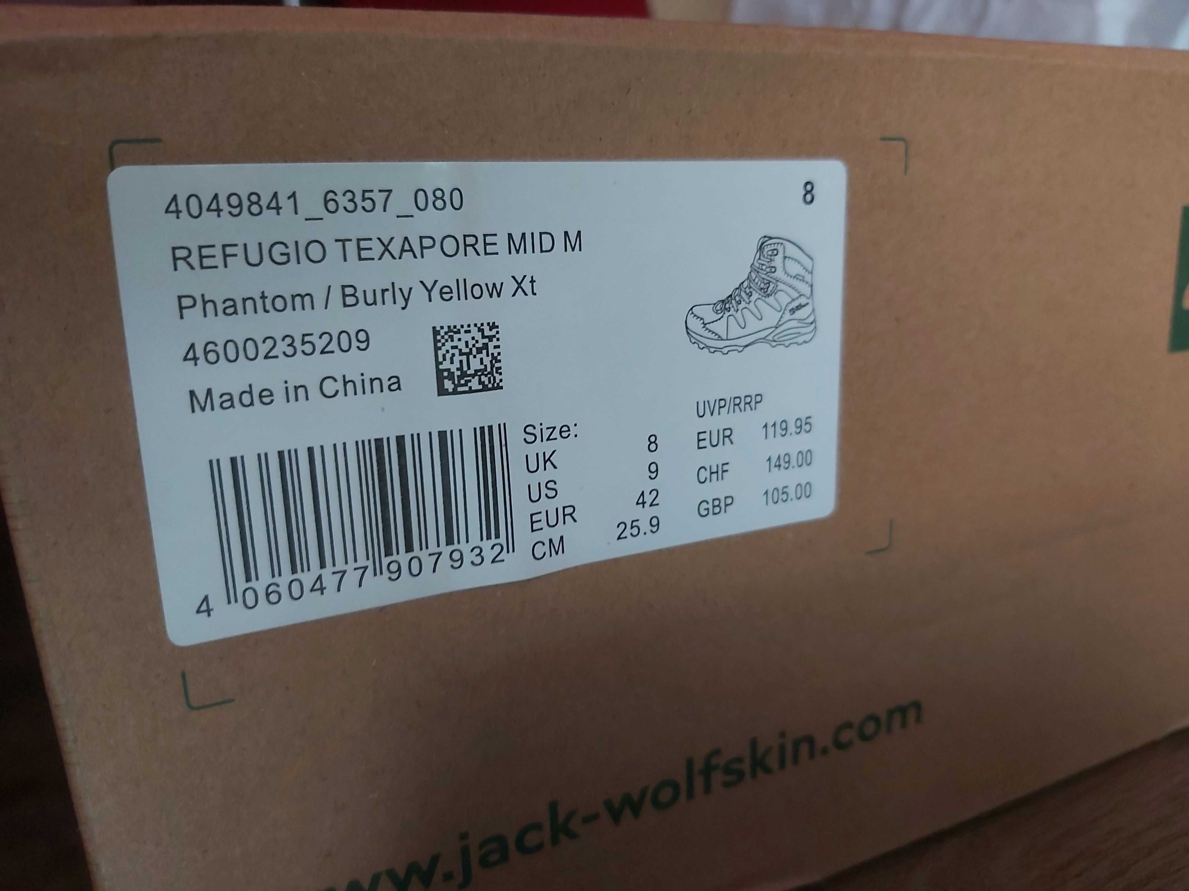 Нови обувки Jack Wolfskin Refugio Texapore Mid
