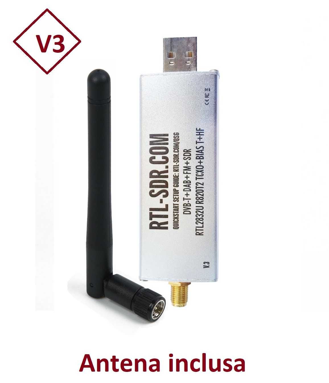 Radio USB scanner SDR 500khz - 24Mhz - 1.766GHz RTL2832U R820T2 Scaner