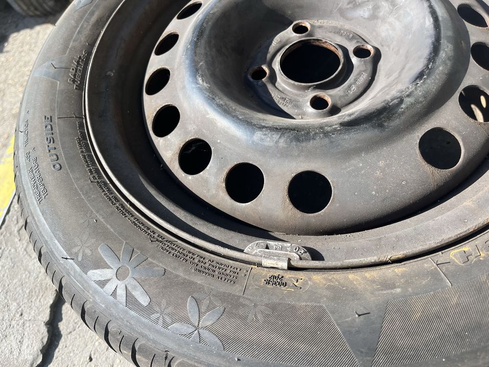 2 бр. железни джанти 15” 4х100 с летни гуми 185/60/15