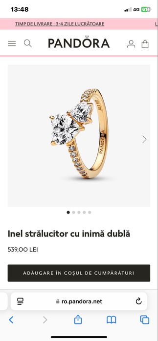 Inel Panodra cu doua inimi nou