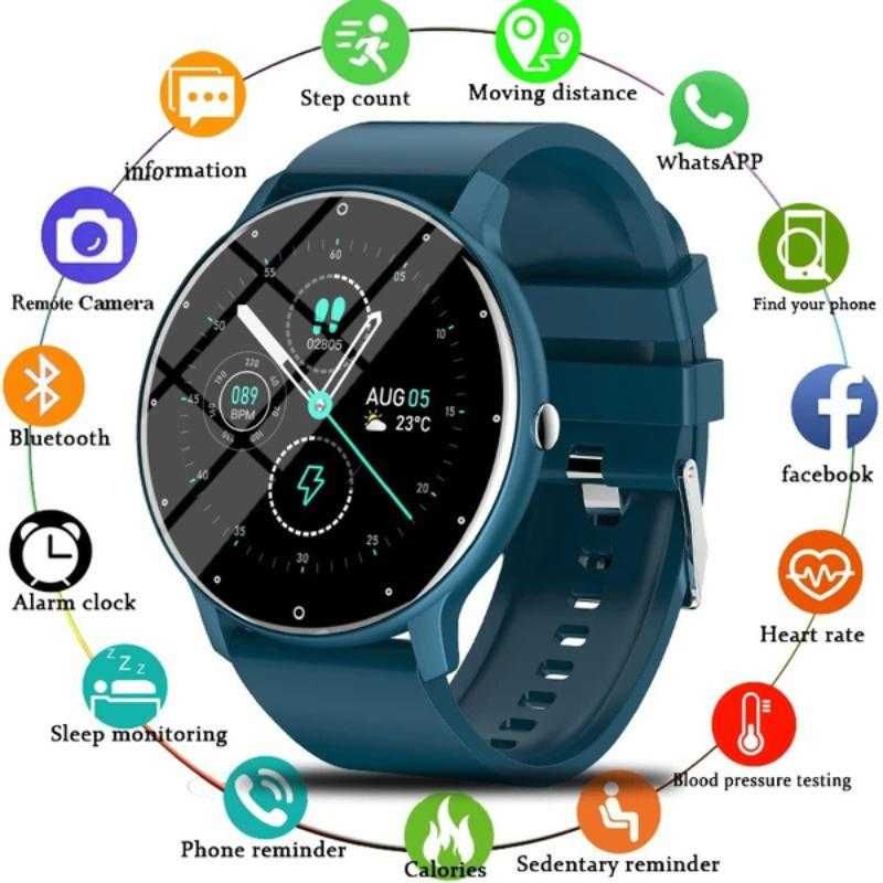 Ceas inteligent, ZI02, Impermeabil IP68, 1.28 inch, HD Full touch