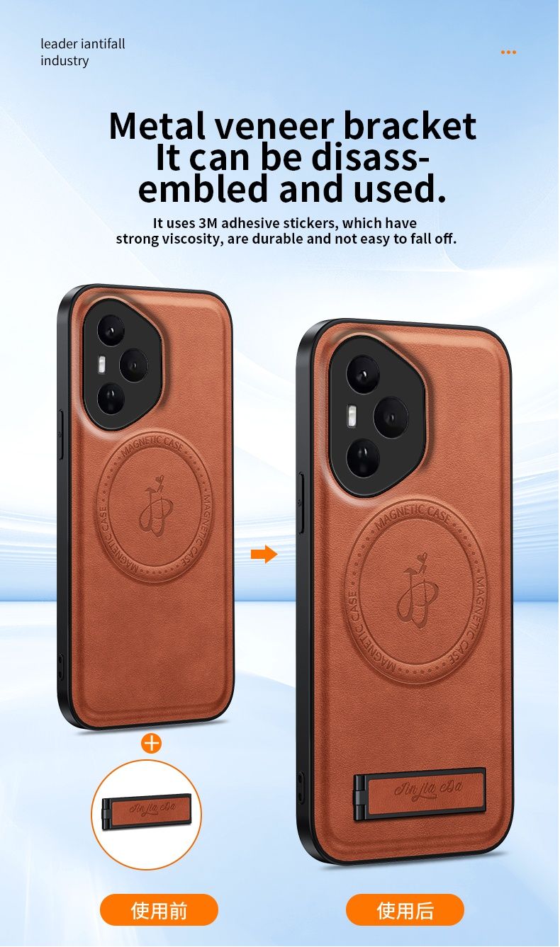 Honor 400 400 Pro / LEATHER MAGSAFE Кожен кейс гръб със стойка