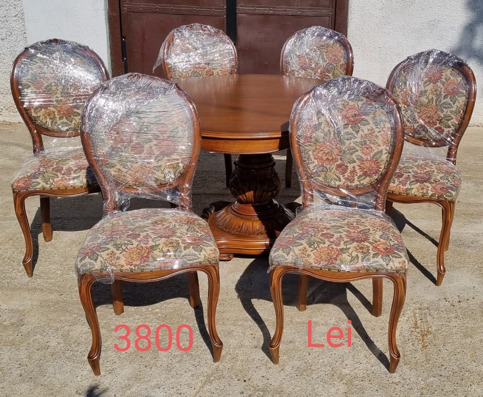 Masa cu Scaune din Lemn Masiv Vintage