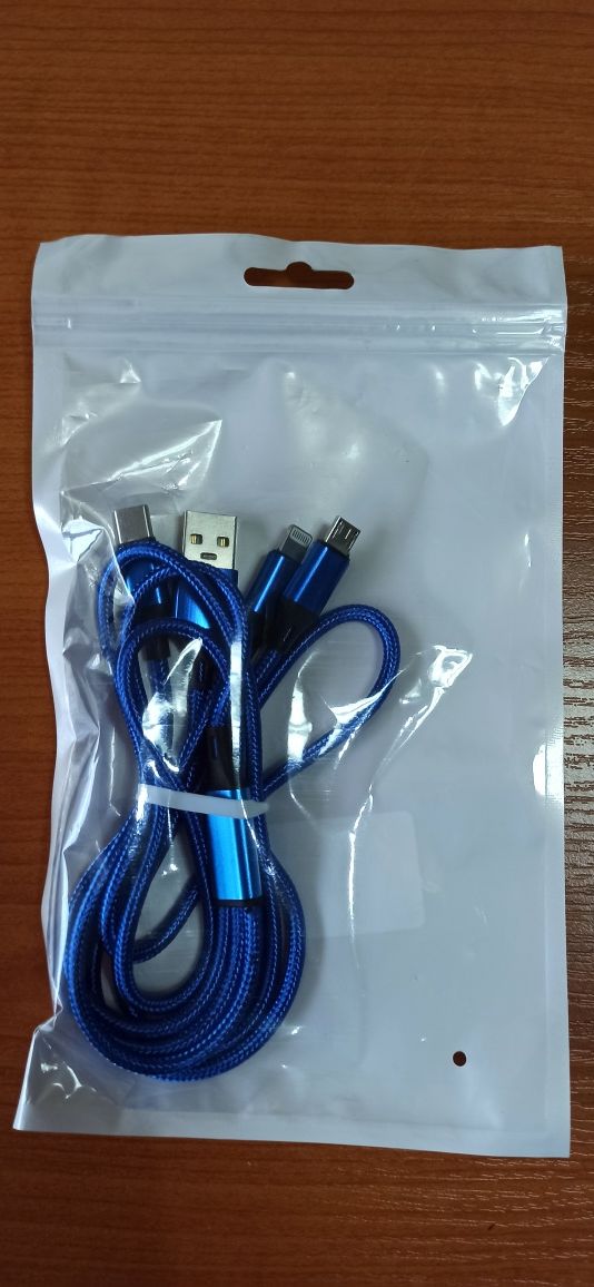 Кабел за зареждане 3в1 3v1 USB C, Lighting, Micro USB
