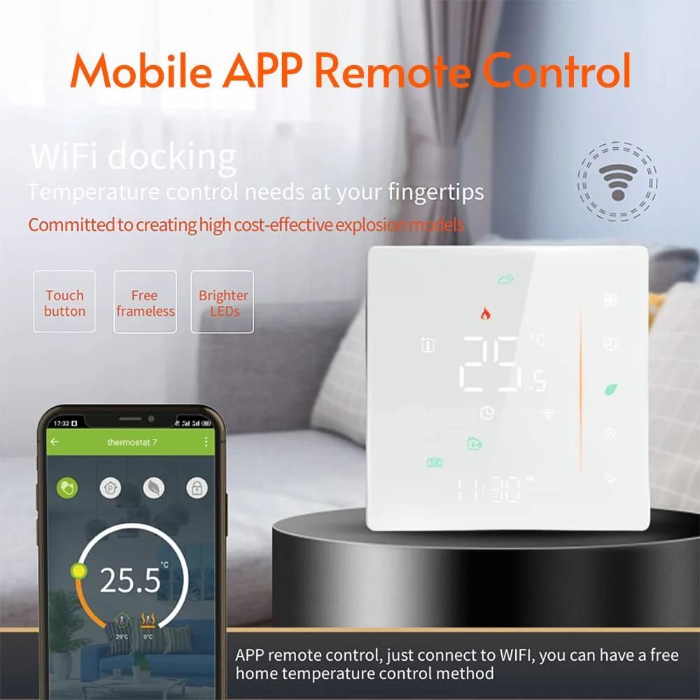 Умен Wi-Fi термостат за подово отопление/котел Touch screen,Smart Home