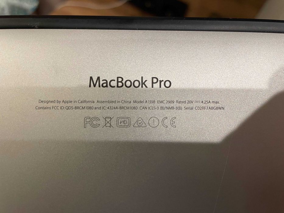 Macbook Pro 15" Mid 2015 без SSD
