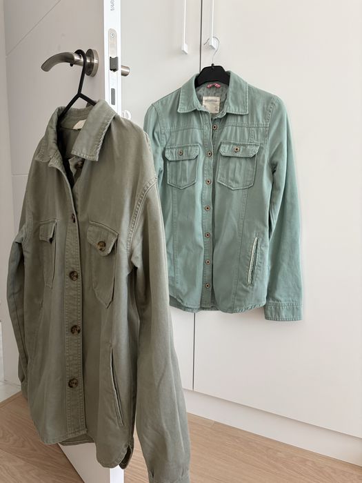 2 дамски връхни ризи/якета в зелено H&M и Bershka