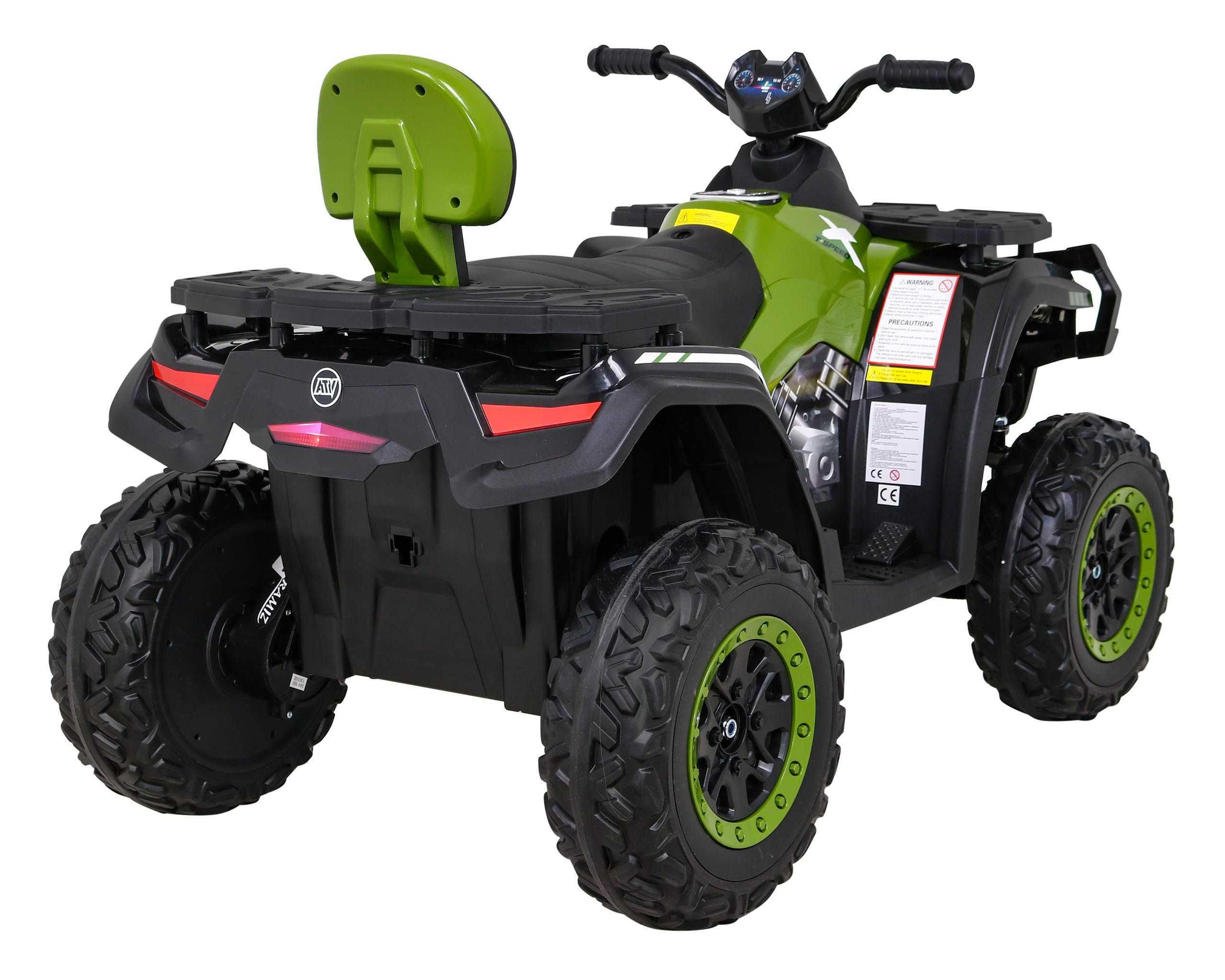 ATV electric pt copii Autokids 24V 4x4 cu cupa 3-10 ani (S615) Verde