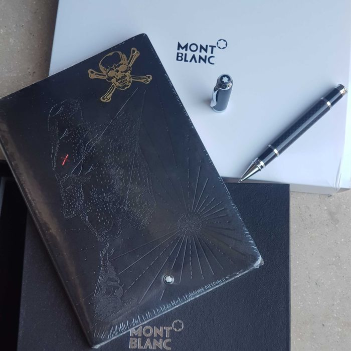 Agenda Montblanc si pix  -editia  Piratii/ Ocolul pamantului- Negru