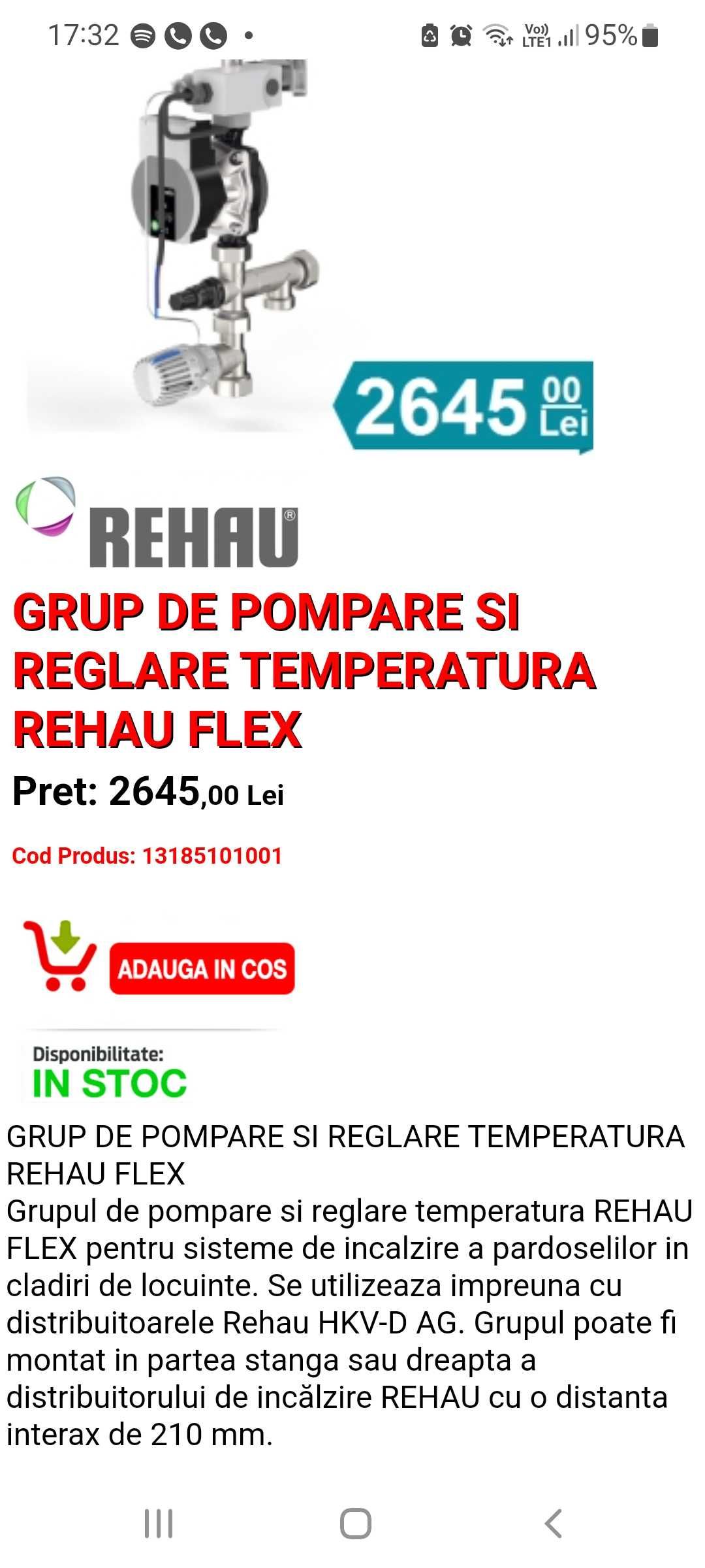 Grup de Amestec si Pompare Rehau Flex - ca Nou.