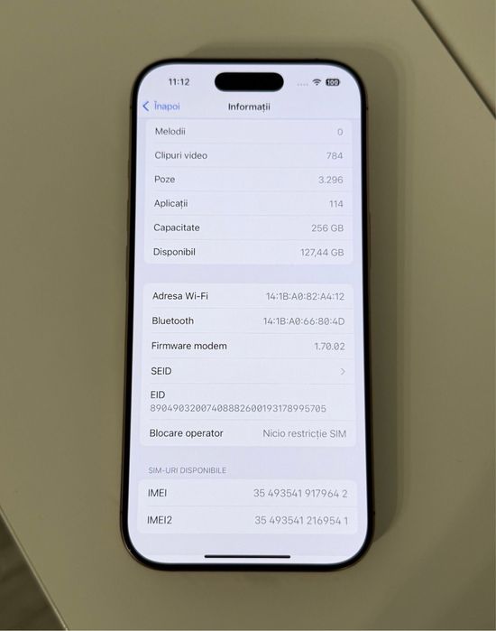 iphone 16Pro 256Gb Neverlock Desert Full box + Garantie