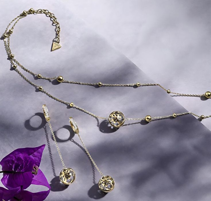 Ново нежно колие с обеци Guess