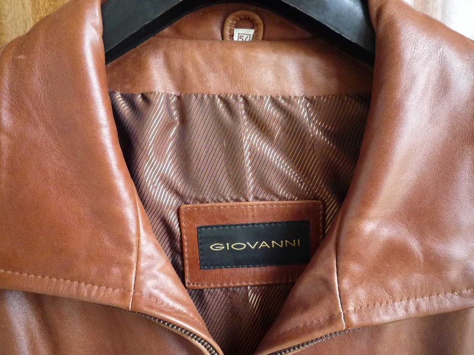 Кожено яке от естествена кожа „Giovanni“, цвят светло кафяв