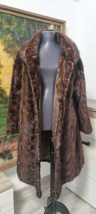 Haina din blana naturala de vizon/nurca marimea L sau oversize