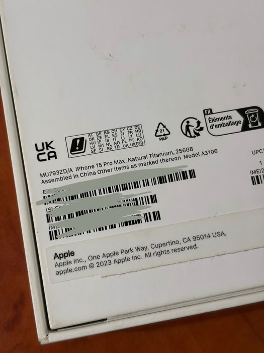 iPhone 15 pro Max 256 Gb Titanium