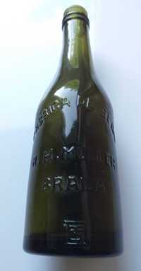 Sticla de bere din 1937 Fabrica de Bere R. H. MULLER Braila, 300 ml