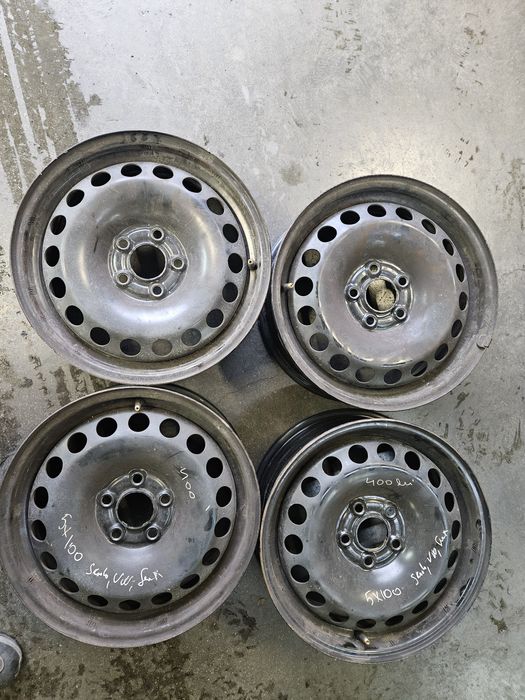 4 jante tabla Sudrad 5.5J x 15 H2 ET 40, VW Polo + capace sigla VW