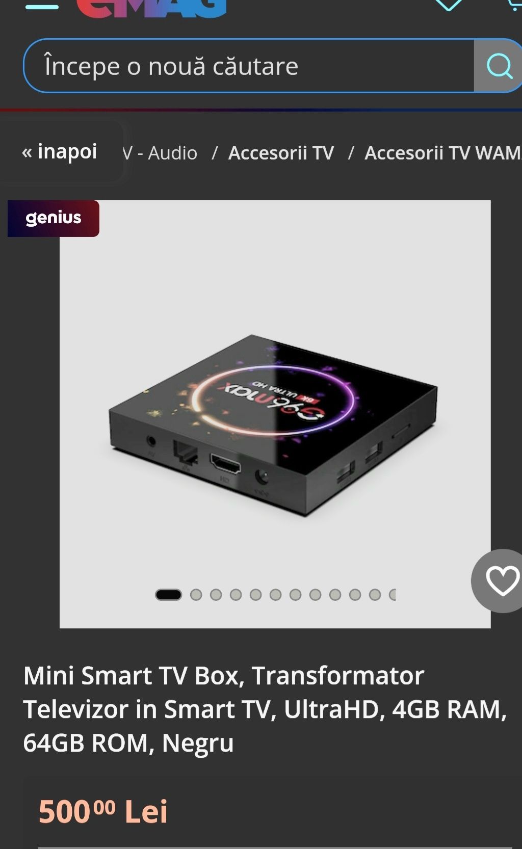 Mini Smart TV Box, Transformator Televizor in Smart TV, UltraHD, 4GB R