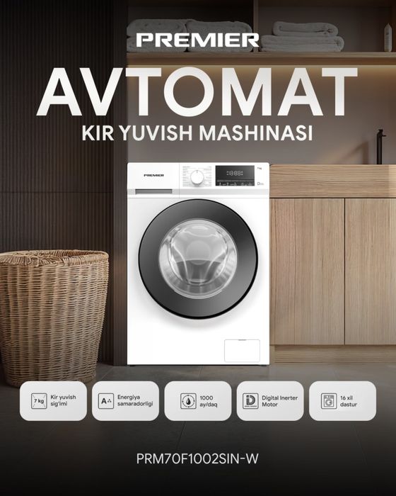 Kir yuvish mashinasi (стиралька) 7 kgli