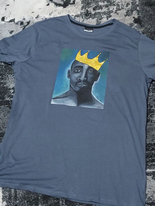 Tricou pictat manual Tupac Shakur