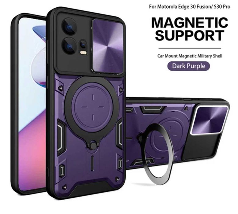 Husa ARMOR Magsafe cu inel si protectie glisanta pt. Motorola Moto G72