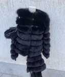 Haina blana vulpe neagra 6 in 1 noua marimea s-m fermoare gluga