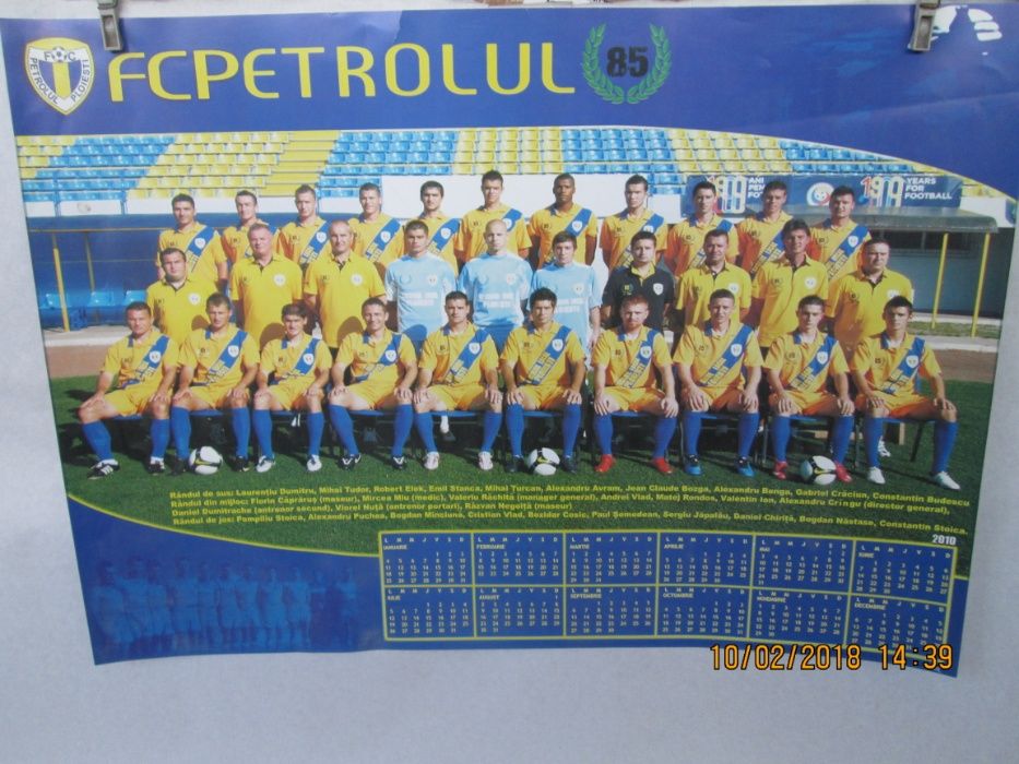 Poster-calendar 2010 cu F.C.Petrolul Ploiesti - 85 ani de activitate