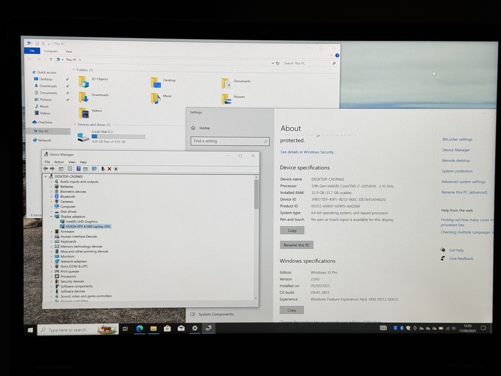 16’QHD+/i7-12850HX/Tinkpad P16 Gen1/32GB DDR5/512GB SSD/RTX A1000
