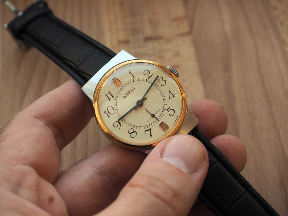 Ceas sovietic mecanic Pobeda, ca nou, 34 mm, unisex, URSS retro