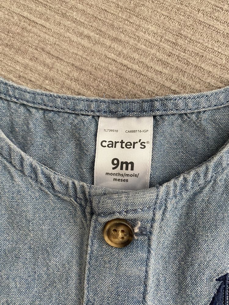 Salopeta jeans Carter’s noua cu eticheta