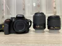 Nikon D3400 + 18-55mm + 55-200mm + rucsac + trepied