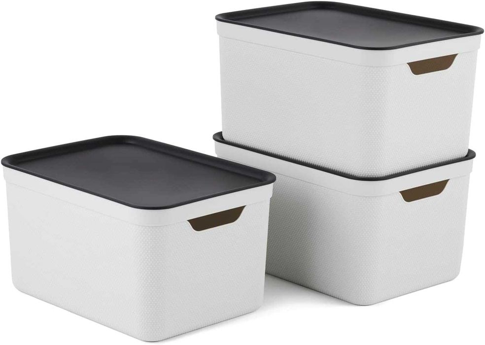 Set 3 cutii depozitare Rotho Jive 16 L –  stivuibile a4