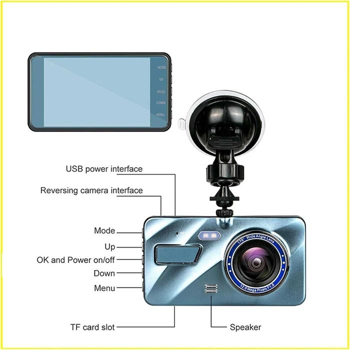 Camera auto dvr full hd, bord si spate rezolutie ultra, hdr, touch