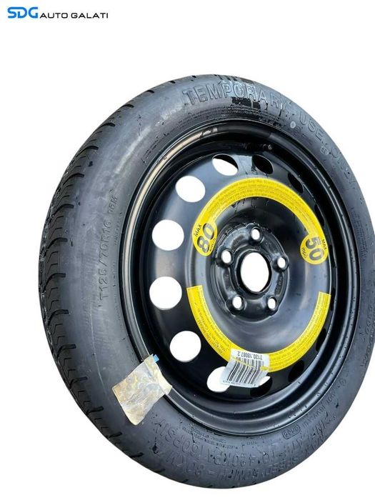 Janta Roata Rezerva Slim 5x112 T125 70 R16 16 3,5Jx16 H2 ET25,5 Audi A3 8P 2004 - 2013 Cod 1K0601027F [B3176]