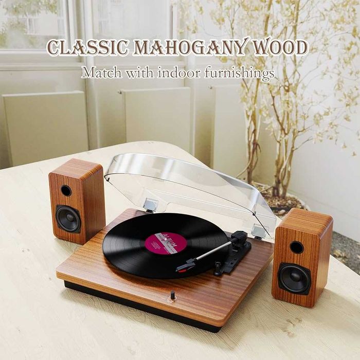 Модерен Грамофон - Vinyl Record Player with 2 Speakers USB/bluetooth