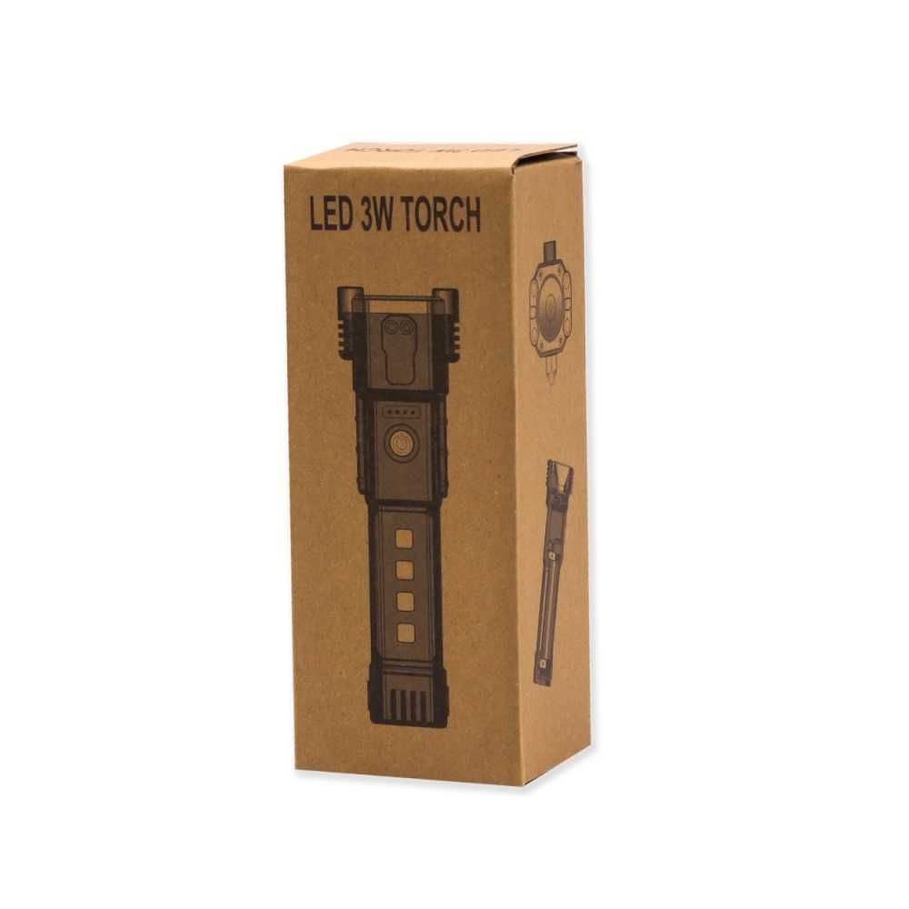 Lanterna tactica LED 5 moduri iluminare, cutter spargator geam USB