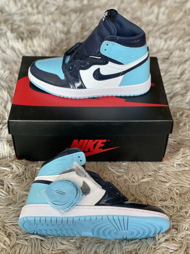 Jordan 1 Retro High UNC Patent Air Plus Blue Nike Mid 4 Max