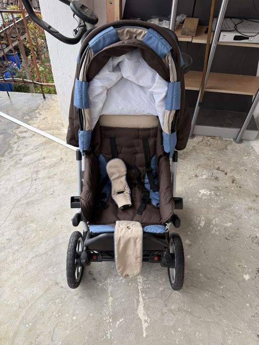 Комплект бебешка количка,столче за кола и кошер