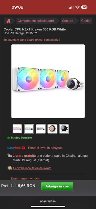 NZXT Kraken 360 rgb alb + NZXT F360 alb