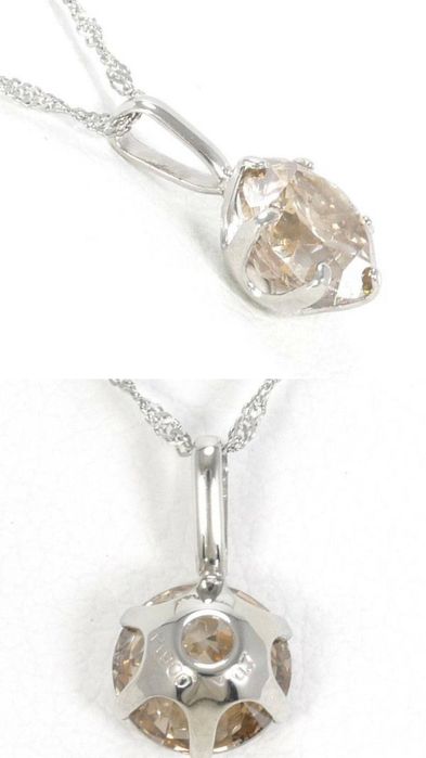 Lant din platina cu diamant natural  fancy brown