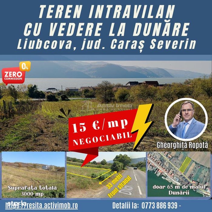 Teren Intravilan langa Dunare!  Disponibil la 15 Euromp