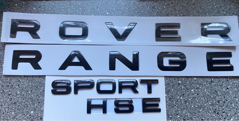 Litere, scris, emblema Range Rover