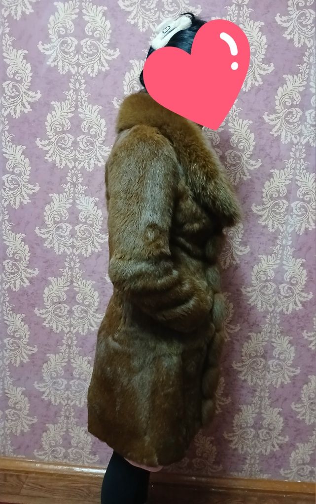 Шуба натуральный кролик б/у