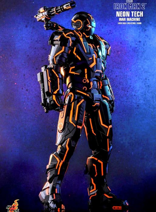 IronMan 2 Neon War Machine - TRON edition, 1/6th Die-Cast Hot Toys !